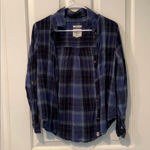 American Eagle blue and light green flannel !